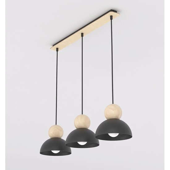 Emibig Emibig KAKI 3 BLACK - Lampe suspendue scandinave pour un éclairage élégant