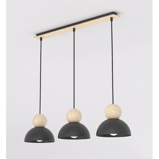 Emibig Emibig KAKI 3 BLACK - Scandinavische hanglamp voor sfeervolle verlichting