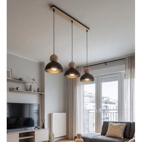 Emibig Emibig KAKI 3 BLACK - Lampe suspendue scandinave pour un éclairage élégant