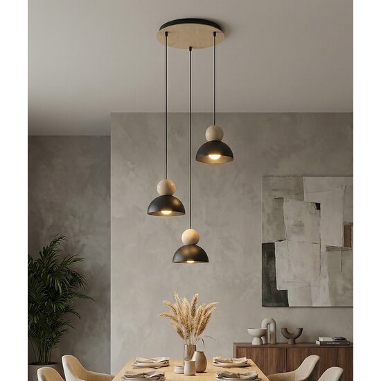 Emibig Emibig KAKI 3PREM BLACK - Scandinavian pendant lamp for any space