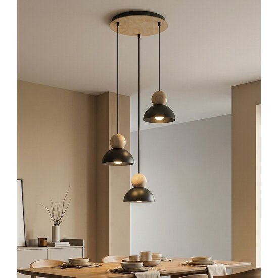 Emibig Emibig KAKI 3PREM BLACK - Scandinavische hanglamp voor elke ruimte