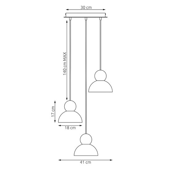 Emibig Emibig KAKI 3PREM MOKKA - Scandinavische hanglamp voor elke ruimte