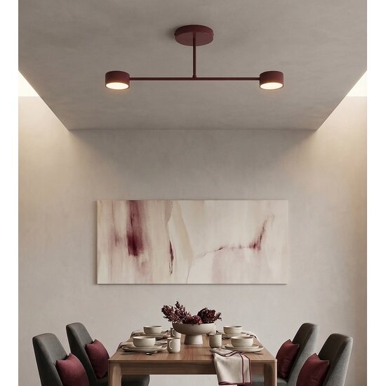 Emibig Emibig HALO 2 BURGUNDY - Moderne plafondlamp voor sfeervolle verlichting