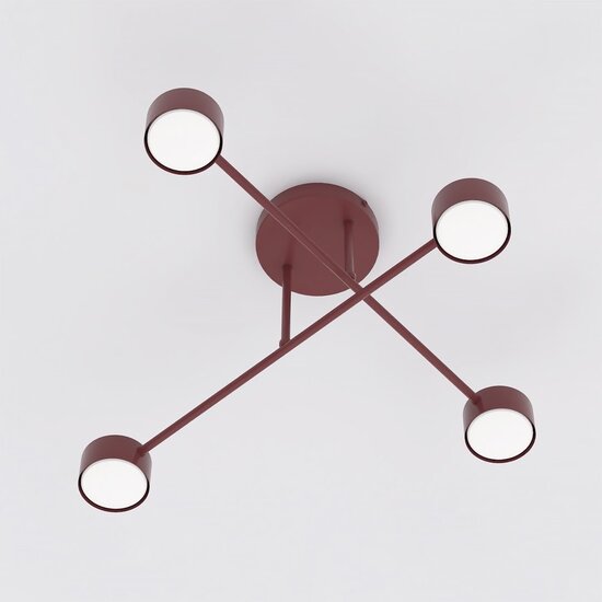 Emibig Emibig HALO 4 BURGUNDY - Moderne plafondlamp voor sfeervolle verlichting