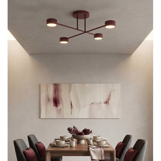 Emibig Emibig HALO 4 BURGUNDY - Modern ceiling lamp for stylish lighting