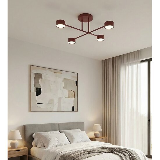 Emibig Emibig HALO 4 BURGUNDY - Modern ceiling lamp for stylish lighting