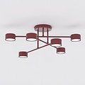 Emibig Emibig HALO 6 BURGUNDY - Moderne plafondlamp voor sfeervolle verlichting