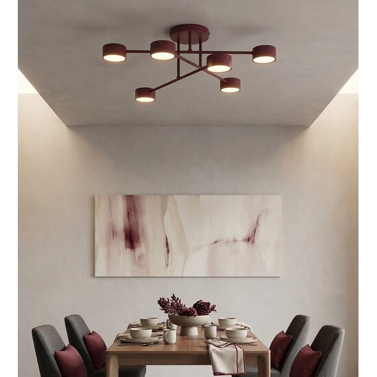 Emibig Emibig HALO 6 BURGUNDY - Modern ceiling lamp for stylish lighting