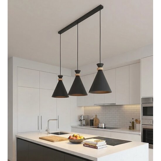 Emibig Emibig ZERO 3 BLACK - Lámpara colgante escandinava para cualquier espacio