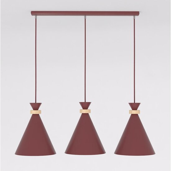 Emibig Emibig ZERO 3 BURGUNDY - Lámpara colgante escandinava para cualquier espacio