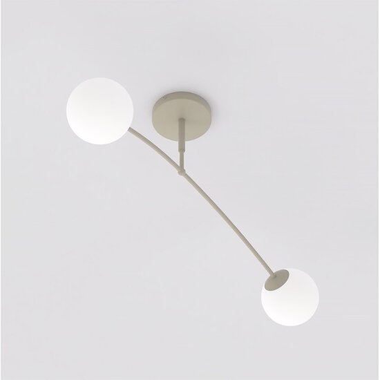Emibig Emibig PREGOS 2 MOKKA OPAL - Moderne plafondlamp voor sfeervolle verlichting