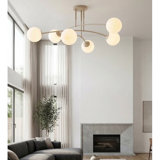 Emibig PREGOS 6 MOKKA OPAL - Lámpara de techo moderna para una iluminación elegante