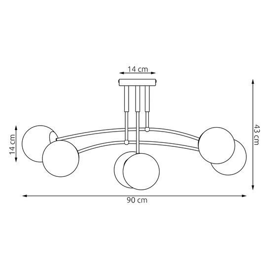 Emibig PREGOS 6 MOKKA OPAL - Lampe de plafond moderne pour un éclairage élégant