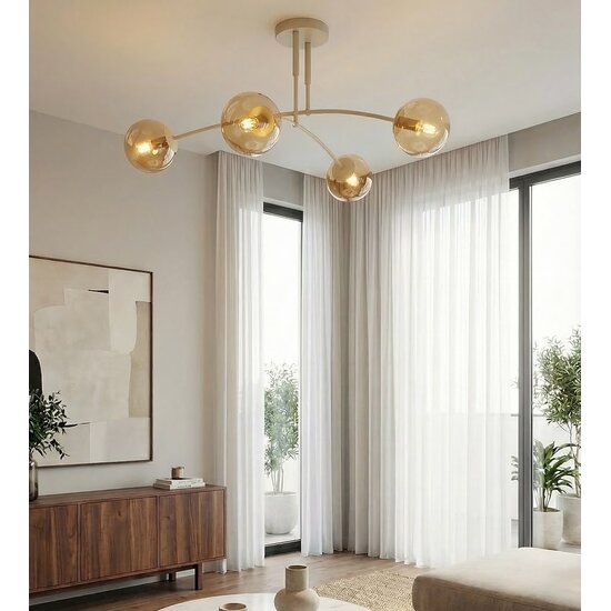 Emibig Emibig PREGOS 4 MOKKA MIODOWY - Moderne plafondlamp voor sfeervolle verlichting