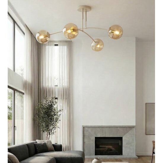 Emibig Emibig PREGOS 4 MOKKA MIODOWY - Moderne plafondlamp voor sfeervolle verlichting