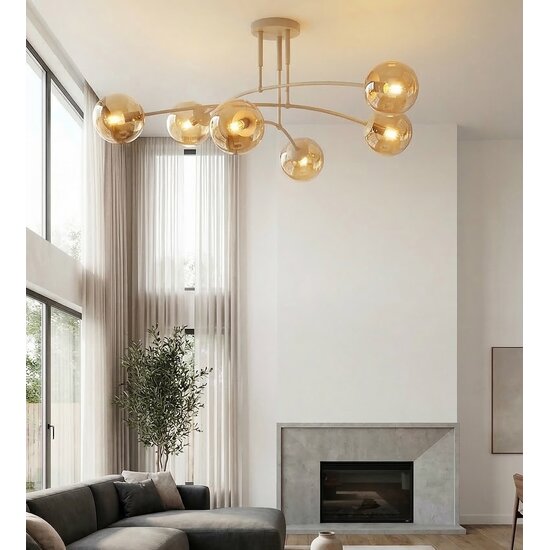 Emibig PREGOS 6 MOKKA MIODOWY - Modern ceiling lamp for cozy lighting