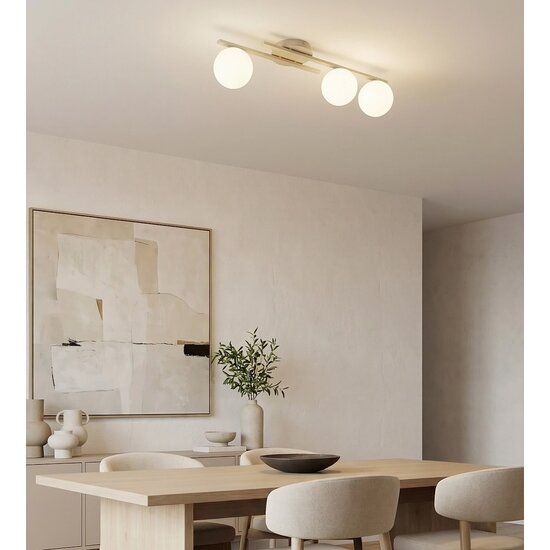 Emibig KAIRO 3 MOKKA OPAL - Moderne plafondlamp voor sfeervolle verlichting