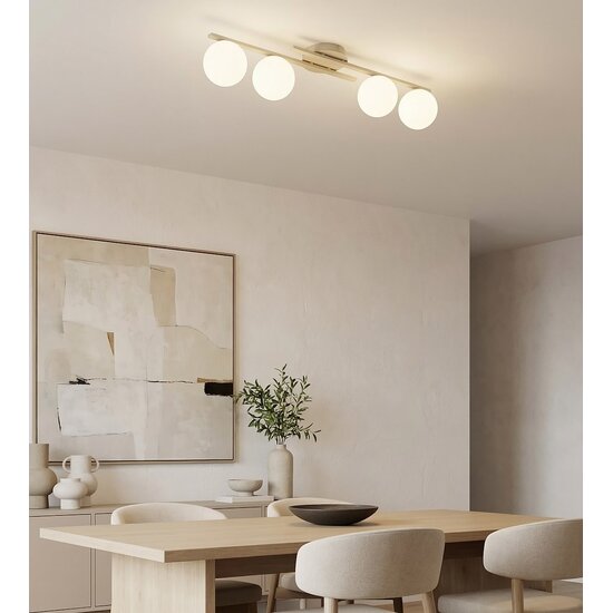 Emibig KAIRO 4 MOKKA OPAL - Moderne plafondlamp voor sfeervolle verlichting