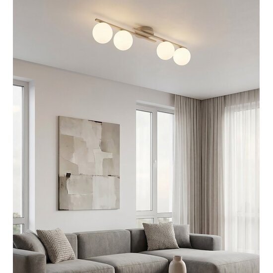 Emibig KAIRO 4 MOKKA OPAL - Moderne plafondlamp voor sfeervolle verlichting