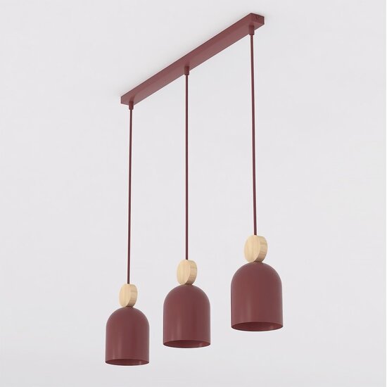 Emibig Emibig MESI 3 BURGUNDY - Scandinavian pendant lamp for cozy lighting