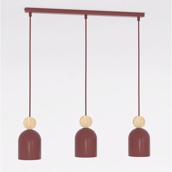 Emibig Emibig MESI 3 BURGUNDY - Scandinavische hanglamp voor sfeervolle verlichting