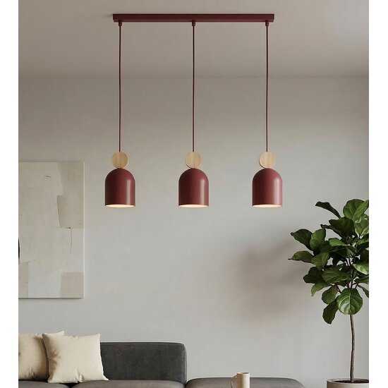 Emibig Emibig MESI 3 BURGUNDY - Lampe suspendue scandinave pour un éclairage chaleureux