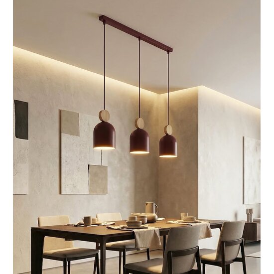 Emibig Emibig MESI 3 BURGUNDY - Skandinavische Pendelleuchte für gemütliches Licht