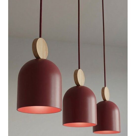 Emibig Emibig MESI 3 BURGUNDY - Lampe suspendue scandinave pour un éclairage chaleureux
