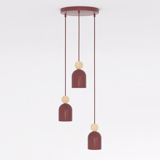 Emibig Emibig MESI 3PREM BURGUNDY - Scandinavian pendant lamp for cozy lighting