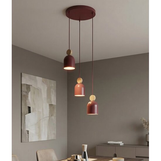 Emibig Emibig MESI 3PREM BURGUNDY - Lampe suspendue scandinave pour une ambiance chaleureuse