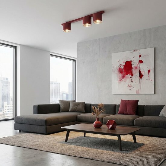 Emibig Emibig NANO 3 BURGUNDY - Minimalist ceiling lamp for a stylish look