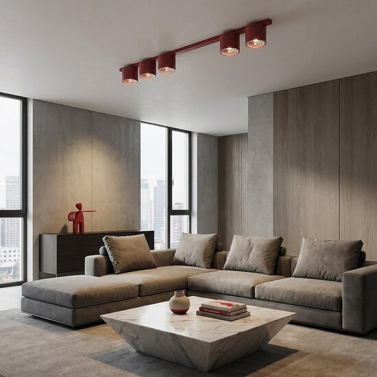 Emibig Emibig NANO 5 BURGUNDY - Minimalist ceiling lamp for a stylish ambiance