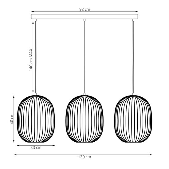Emibig Emibig MANTRA 3 BLACK - Stijlvolle hanglamp voor elke ruimte
