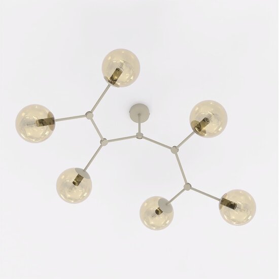 Emibig Emibig SPACE 6 MOKKA AMBER - Modern ceiling lamp for stylish lighting