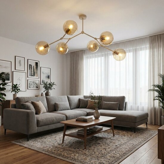 Emibig Emibig SPACE 6 MOKKA AMBER - Lámpara de techo moderna para una iluminación elegante