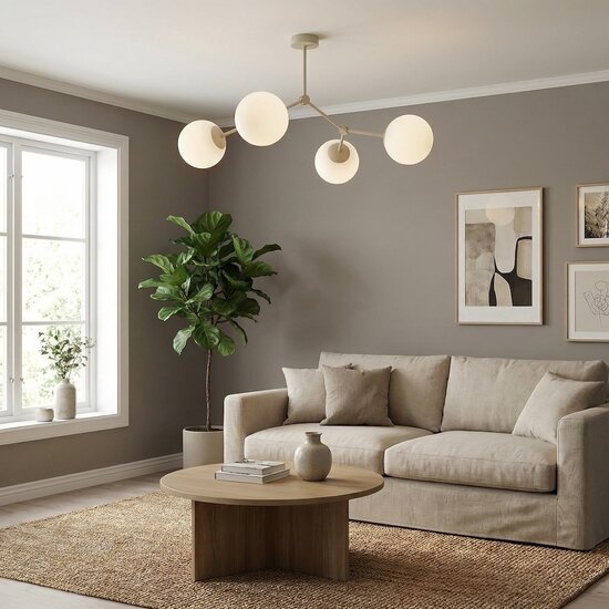 Emibig Emibig SPACE 4 MOKKA OPAL - Lámpara de techo moderna para una iluminación elegante