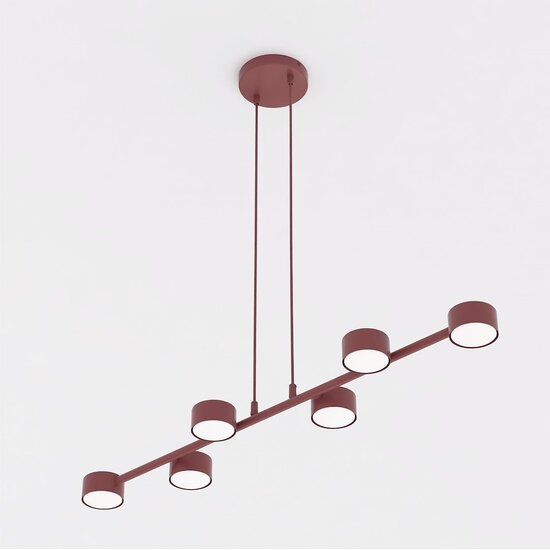 Emibig Emibig MEGARA 6 BURGUNDY - Moderne hanglamp voor sfeervolle verlichting