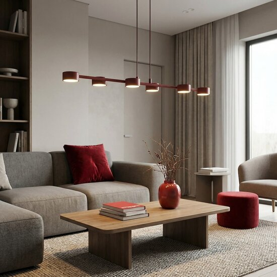 Emibig Emibig MEGARA 6 BURGUNDY - Moderne Pendelleuchte für stilvolle Beleuchtung