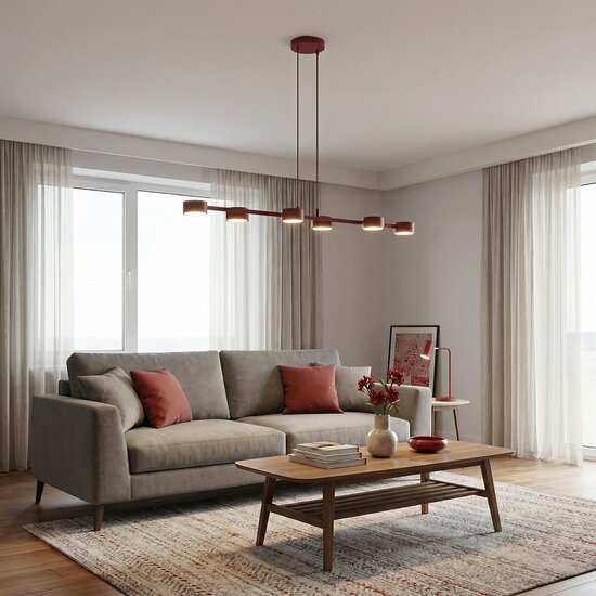 Emibig Emibig MEGARA 6 BURGUNDY - Lámpara colgante moderna para una iluminación elegante