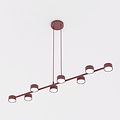 Emibig Emibig MEGARA 8 BURGUNDY - Moderne hanglamp voor sfeervolle verlichting