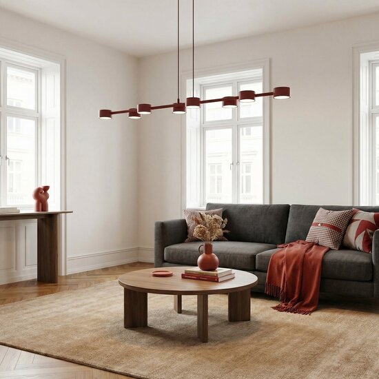 Emibig Emibig MEGARA 8 BURGUNDY - Lámpara colgante moderna para una iluminación elegante