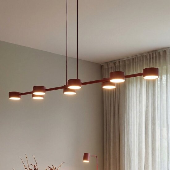 Emibig Emibig MEGARA 8 BURGUNDY - Lámpara colgante moderna para una iluminación elegante