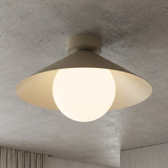 Emibig Emibig MONO 1S PLAFON MOKKA OPAL - Moderne plafondlamp voor sfeervolle verlichting