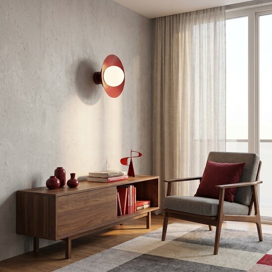 Emibig Emibig MONO K1S BURGUNDY OPAL - Moderne wandlamp voor sfeervolle verlichting