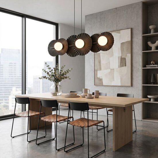 Emibig Emibig UMBRA 6 BLACK - Moderne hanglamp voor sfeervolle verlichting