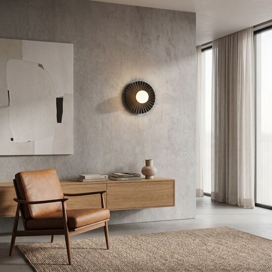 Emibig Emibig UMBRA K1 BLACK M - Lámpara de pared moderna para una iluminación elegante