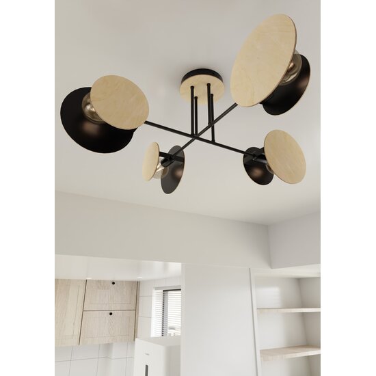 Emibig Emibig ZITA 4 BLACK - Skandinavische Deckenlampe für jeden Raum