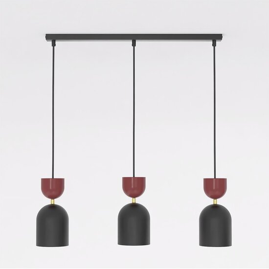 Emibig Emibig GAUDI 3 BLACK BURGUNDY - Modern pendant lamp for stylish lighting