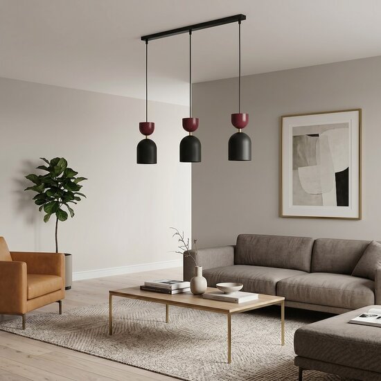 Emibig Emibig GAUDI 3 BLACK BURGUNDY - Lampe suspendue moderne pour un éclairage élégant