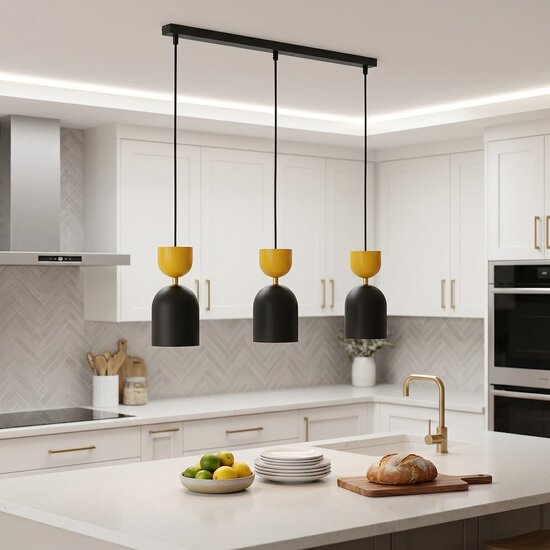 Emibig Emibig GAUDI 3 BLACK ORANGE - Lámpara colgante moderna para una iluminación elegante
